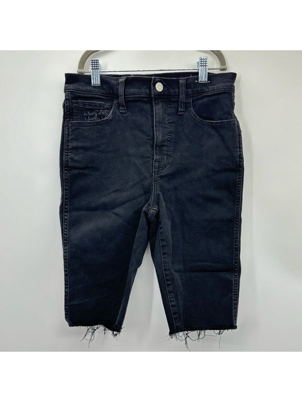 Madewell Roadtripper Washed Black Biker Shorts 26